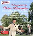 Erinnerungen an Peter Alexander – Ausverkaufte Festzeltshow im Schlosspark!